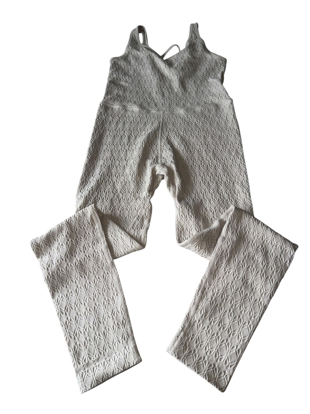 JoyLab Ivory Textured Sleeveless Jumpsuit